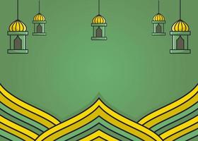 vector islamic background, with illustration of lantern and decorative frame. for banners, posters, with Islamic themes