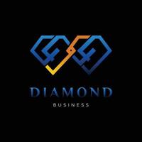 Initial Letter Number Four or Number 4 Diamond Icon Logo Design Template vector