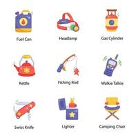 Pack of Beach Vacation Flat Icons vector