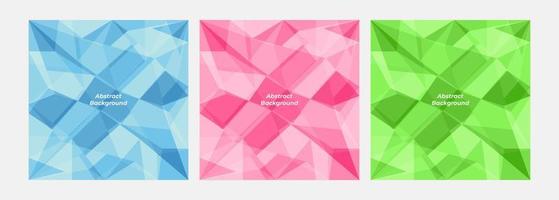 diamond style background set. Blue , soft pink and green. Creative vector collection layout for business background, certificate, brochure template, planner