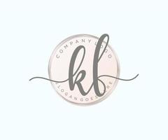 Initial KF feminine logo. Usable for Nature, Salon, Spa, Cosmetic and Beauty Logos. Flat Vector Logo Design Template Element.