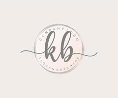 Initial KB feminine logo. Usable for Nature, Salon, Spa, Cosmetic and Beauty Logos. Flat Vector Logo Design Template Element.