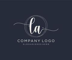 Initial LA feminine logo. Usable for Nature, Salon, Spa, Cosmetic and Beauty Logos. Flat Vector Logo Design Template Element.