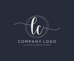 Initial LC feminine logo. Usable for Nature, Salon, Spa, Cosmetic and Beauty Logos. Flat Vector Logo Design Template Element.