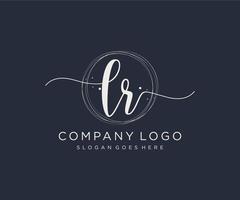 Initial LR feminine logo. Usable for Nature, Salon, Spa, Cosmetic and Beauty Logos. Flat Vector Logo Design Template Element.