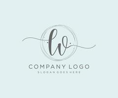 Initial LV feminine logo. Usable for Nature, Salon, Spa, Cosmetic and Beauty Logos. Flat Vector Logo Design Template Element.