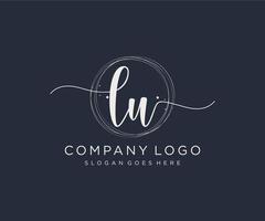 Initial LU feminine logo. Usable for Nature, Salon, Spa, Cosmetic and Beauty Logos. Flat Vector Logo Design Template Element.