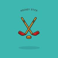 palo de hockey deporte ilustración concepto mascota icono diseño vector