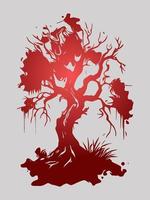 Silhouettes of trees collection Halloween concept. vector