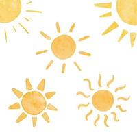 Yellow ink shiny weather sun set vector illustration watercolor style.