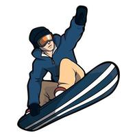 Male Snowboarder Vector Illustration