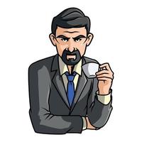 Man With Coffee Illustration vector