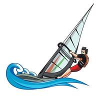 Wind Surfing Vector Illustration