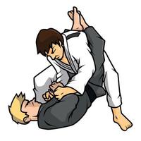 ilustración de entrenamiento de jiu jitsu vector