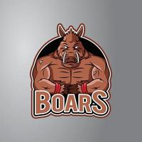 Boar Illustration Design Badge vector