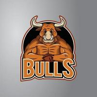 Bull Illustration Design Badge vector