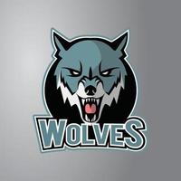 Wolves Illustration Design Badge vector