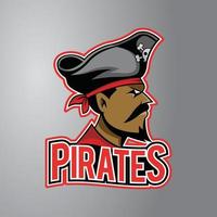 insignia de diseño de ilustración de piratas vector