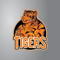 insignia de diseño de ilustración de tigre vector