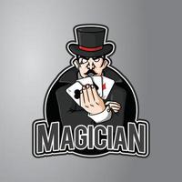 Magician Illustration Design Badge vector