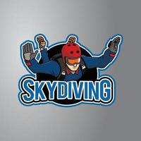 Sky Diving Illustration Design Badge vector