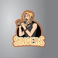 insignia de diseño de ilustración de cantante vector