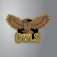 Owl Illustration Design Badge vector