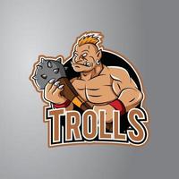 insignia de ilustración de mascota troll vector