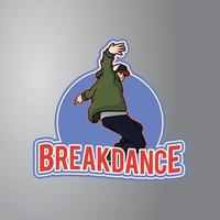 insignia de diseño de ilustración de breakdance vector