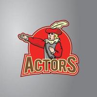 diseño de ilustración de vector de actor