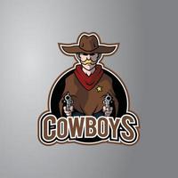 Cowboy Illustration Design Badge vector