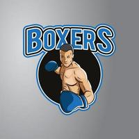 insignia de diseño de ilustración de boxeador vector