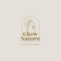 logotipo vectorial cuidado de la piel estilo monoline y plantillas de diseño de marca, emblema para centro de belleza y cosméticos vector