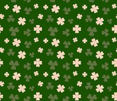 Abstract. Saint Patrick Day background. Clover pattern seamless on green background. Vector. vector