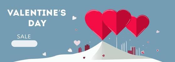 fondo de venta de san valentín composición romántica con corazones. ilustración vectorial para sitios web, carteles, anuncios, cupones, materiales promocionales. vector