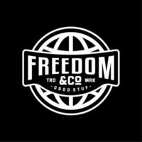 Design vector typography for t-shirt streetwear clothing. freedom concept. with white color. perfect for modern t-shirt design