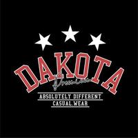 ilustración de diseño de camiseta de tipografía dakota vector