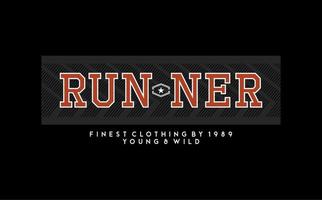 Runner vector typography for t-shirt. perfect for simple style