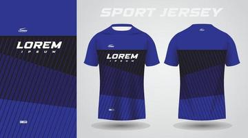 diseño de camiseta deportiva de camisa azul negra vector