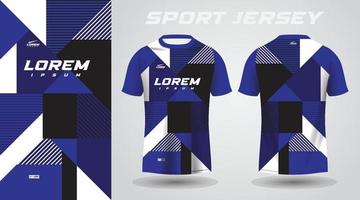 diseño de camiseta deportiva de camisa azul negra vector