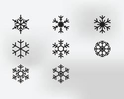 conjunto de varios tipos de copos de nieve vector