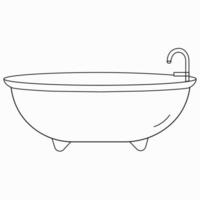 Monochrome stylish vintage bathtub for advertising and printing vector
