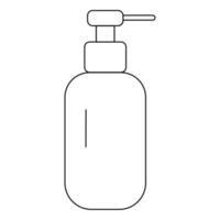 Monochrome stylish vintage soap in a soap dish,dispenser. Vector bathroom object in a simple line style