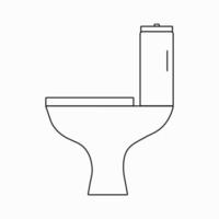 Monochrome stylish vintage toilet bowl icon in a line style vector