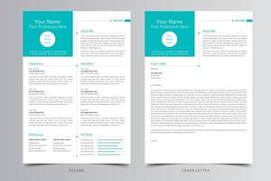 Clean Resume or CV and Cover Letter Template. Free Download vector