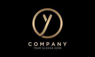 Y Letter Logo With Circle Shape. Modern Unique Creative Y Logo Design Vector Template. Elegant Identity Design In  Gold Color.
