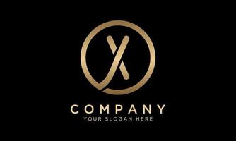 X Letter Logo With Circle Shape. Modern Unique Creative X Logo Design Vector Template. Elegant Identity Design In  Gold Color.