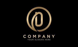 D Letter Logo With Circle Shape. Modern Unique Creative D Logo Design Vector Template. Elegant Identity Design In  Gold Color.