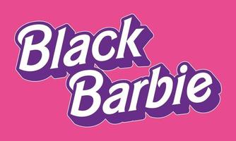 Black Barbie. Cute apparel template for black girl. vector