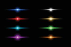 efectos de luz de destello de lente colorido vector eps gratis